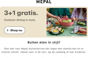 3+1 gratis op al het buitenservies