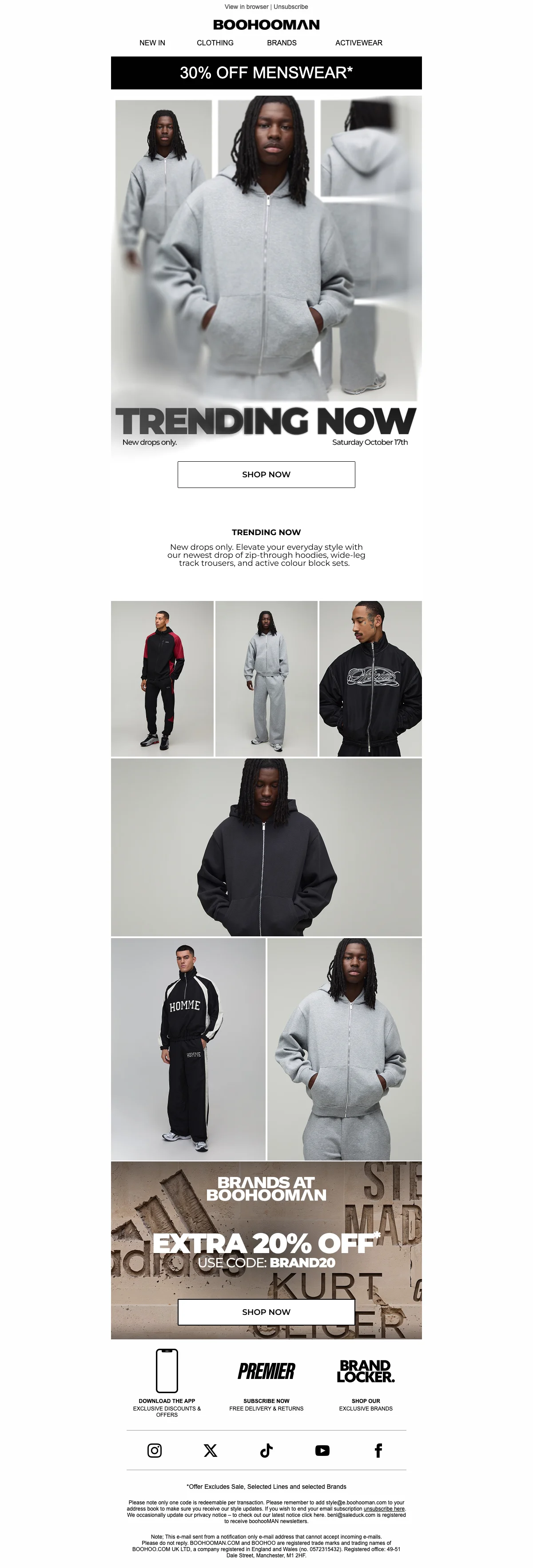 Bewijs van coupon - BoohooMAN - Kortingscode: [[20% extra]] op merken en app-exclusieve kortingen