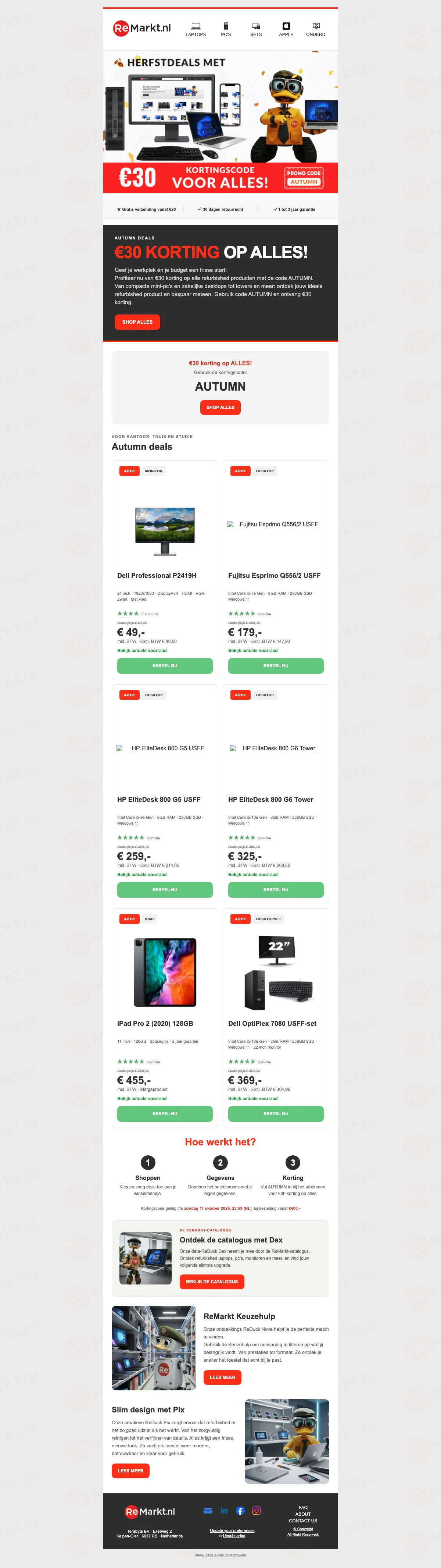 Bewijs van coupon - Remarkt - Kortingscode: [[€30 korting]] op alle refurbished laptops en pc's