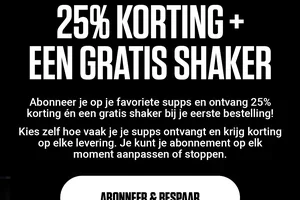 Krijg 25% korting & een gratis shaker!