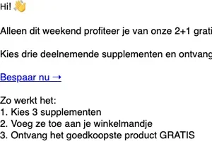 🎁 Dit weekend: 2+1 GRATIS!