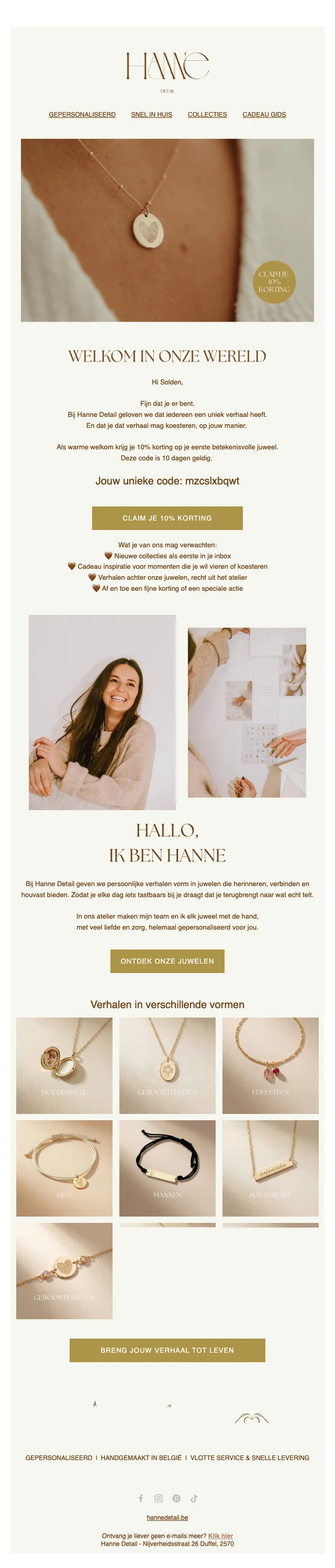 Bewijs van coupon - Hanne Detail - Kortingscode: [[10% korting]] op je eerste aankoop