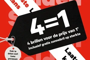 Laatste dagen: 4 brillen voor de prijs van 1