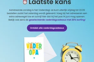 Herinnering: Laatste kans voor Vaderdag 🎁