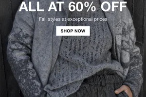 Outlet styles at 60% off