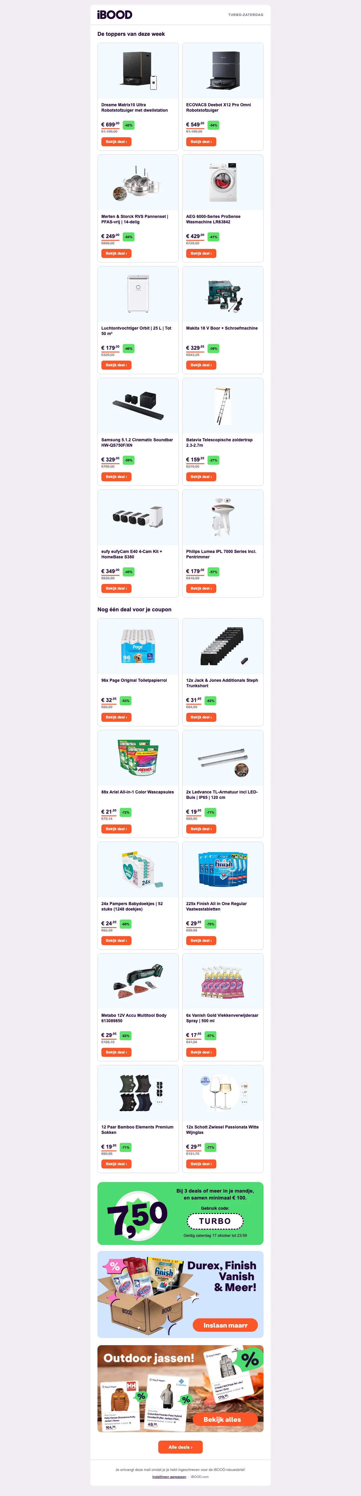 Bewijs van coupon - iBood - Kortingscode: [[€7,50 extra korting]] op Durex, Finish en Vanish