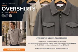 Nieuwe overshirts nu voor €89,95!
