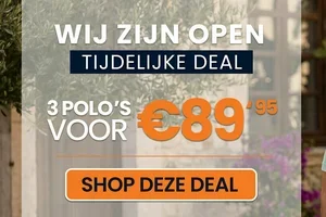 Wij zijn gewoon open: 3 polo's voor €89,95 ☀️