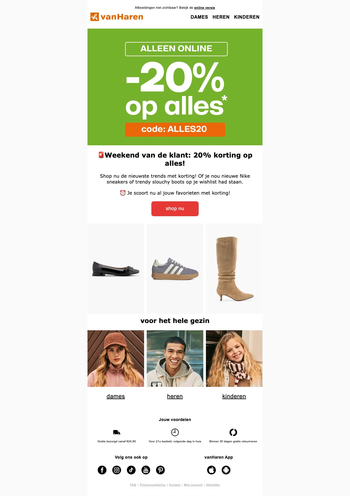 Bewijs van coupon - Van Haren - [[20% korting]] op alles tijdens het klantweekend, alleen online