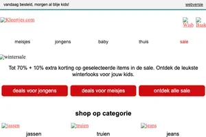 📢 tot 70% + 10% EXTRA korting