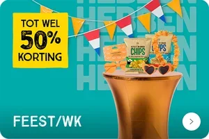 Vier jouw feestje met kortingen tot 50% 🧡