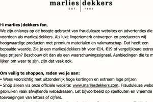 Shop veilig: een belangrijk bericht van marlies|dekkers 🔒