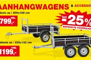 Stuntactie: Aanhangwagens nu tot -25% korting!