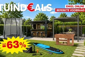 Tuindeals tot -63% : van trampoline tot buitenbar