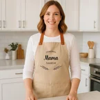 Gepersonaliseerd schort met krans en tekst, Moederdag cadeau, Vaderdag cadeau, Verjaardagscadeau, Cadeau voor vrouwen / vriendin, Cadeau moeder, Grappige cadeaus, Romantisch cadeau, Huwelijkscadeau, Kleine cadeautjes, Cadeau, Cadeau idee