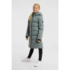 Paloma lange gewatteerde jas voor kinderen Balsam Green 158-164