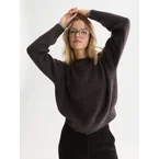 Fuzzy Wool-Alpaca Blend Relaxed Pullover