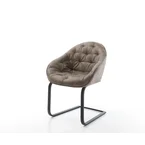 DELIFE Sledemodel Gaio-Flex microvelours taupe vintage sledemodel vlak zwart