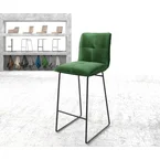 DELIFE Barstoel Maddy-Flex fluweel groen slipframe metaal