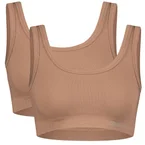 Seamless Rib Bra Ruby (2-pack) - Tan