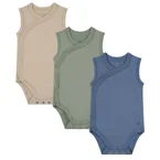 Overslagromper zonder mouw IZZY (3-pack) - Beige, Groen & Blauw
