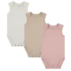 Romper zonder mouw IZZY (3-pack) - Off White, Beige & Roze