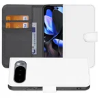 Google Pixel 10 Pro Boekcase Met Pasjeshouder Wit Grijs PU Leer