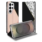 Samsung Galaxy S26 Ultra Book Case Black Pink Shapes