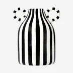 Vase with black and white stripes - 16 cm