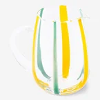 Glass jug with yellow and green stripes - 1.5 L