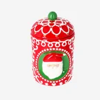 Ceramic storage jar with embossed Santa - 23 cm