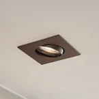 Fibur inbouwlamp, mat brons, 9 cm, GU10 - PRIOS - Woonkamer - Modern - Metaal - Hoekig