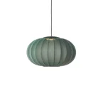 Knit-Wit 57 Ovale LED hanglamp, groen, Ø 57 cm - Handgemaakt Made By Hand - Slaapkamer - Stof