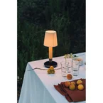 Básica Mínima tafellamp, crème/brons, 30 cm - Santa & Cole - Woonkamer - Hout