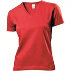 Stedman Classic V-Neck Women T-shirt Rood katoen Small Dames