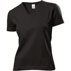Stedman Classic V-Neck Women T-shirt Zwart katoen Small Dames