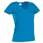 Stedman Classic V-Neck Women T-shirt Blauw katoen Small Dames