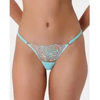 Lilly Floral Embroidered Thong Blue