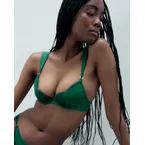 Octavia Satin Moulded Bra Green