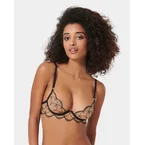 Marceline Embroidered Sheer Bra Black