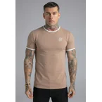 Beige and White Ringer T-Shirt