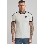 Ecru and Brown Stripe Ringer T-Shirt