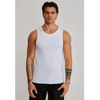 White Ribbed Vest