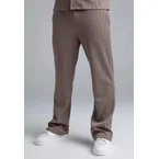 Brown Textured Track Pants