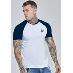 White and Navy Raglan T-Shirt