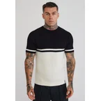 Black and Ecru Knitted T-Shirt