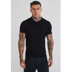 Black Knitted Polo T-Shirt