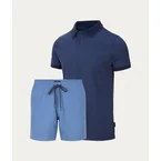 Donkerblauwe Polo + IJsblauwe Zwembroek