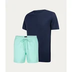 Blauw Casual T-shirt + Mintgroene Zwembroek