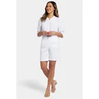 Relaxed Short Wit Stretch Linnen | Optic White